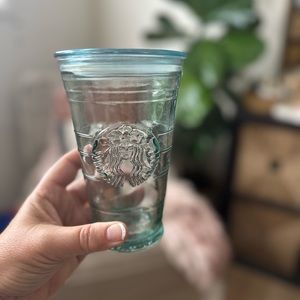 Limited Edition 16oz Starbucks Recycled Glass Tumbler with Lid | Made in Spain